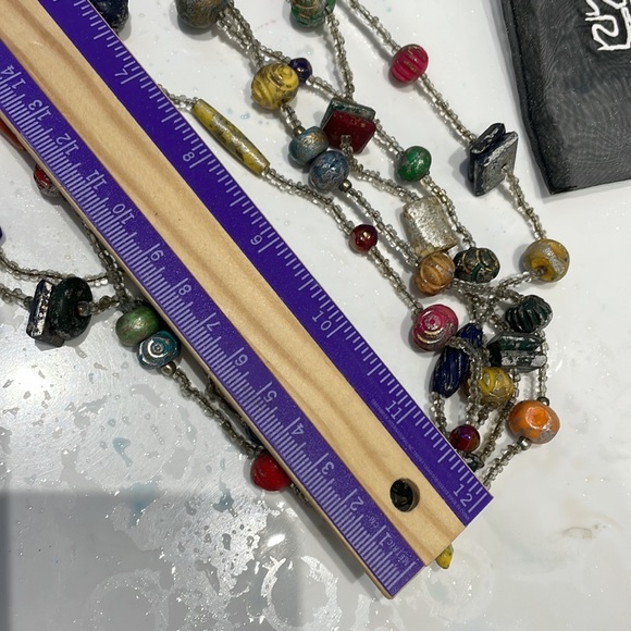 Susie Blue Boho 5-Strand Beaded Necklace - Picture 7 of 10